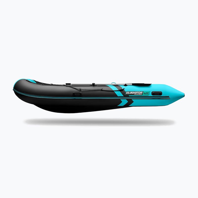 Seven-person dinghy Gladiator B420 AL black/turquoise 5