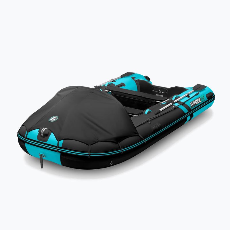 7-person inflatable boat Gladiator C420 AL black/turquoise 4