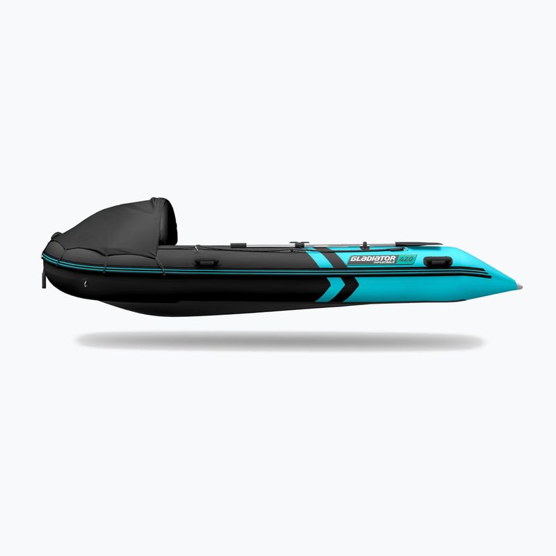 7-person inflatable boat Gladiator C420 AL black/turquoise 9