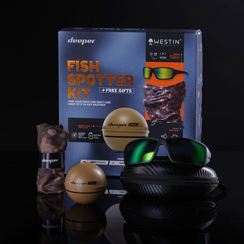 Deeper Chirp+ 2 Winter Bundle fishing sonar + goggles + snood 8