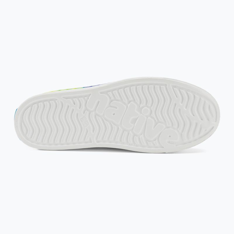 Native Jefferson Print children's trainers shell white/shell white/neon multi tie dye 5