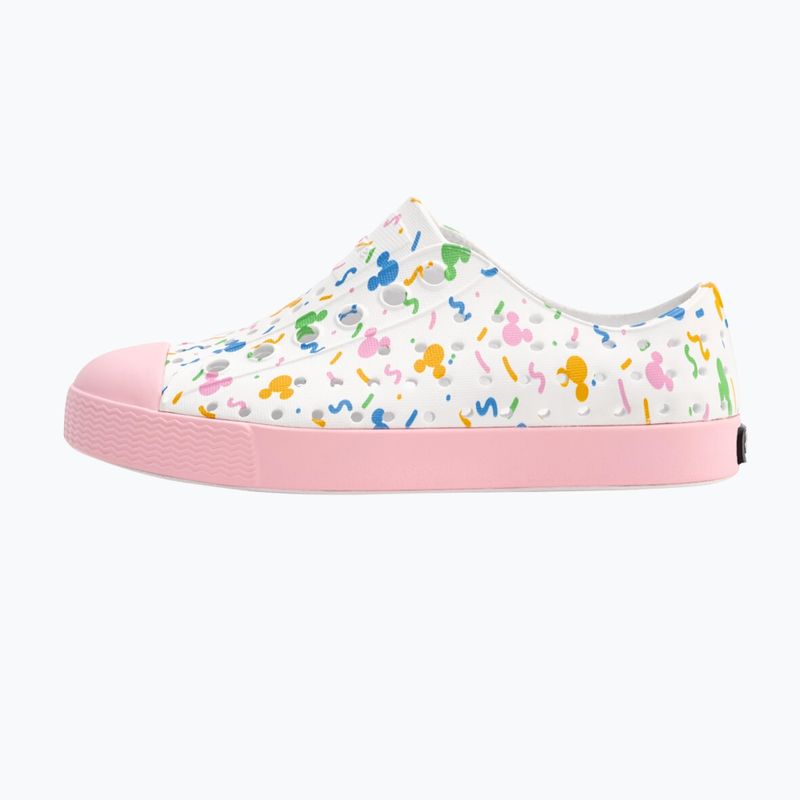 Native Jefferson Print Disney Jr children's trainers shell white/princess pink/pastel white confetti 10