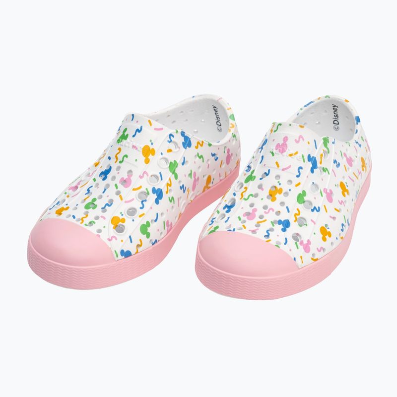 Native Jefferson Print Disney Jr children's trainers shell white/princess pink/pastel white confetti 11