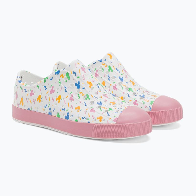 Native Jefferson Print Disney Jr children's trainers shell white/princess pink/pastel white confetti 4