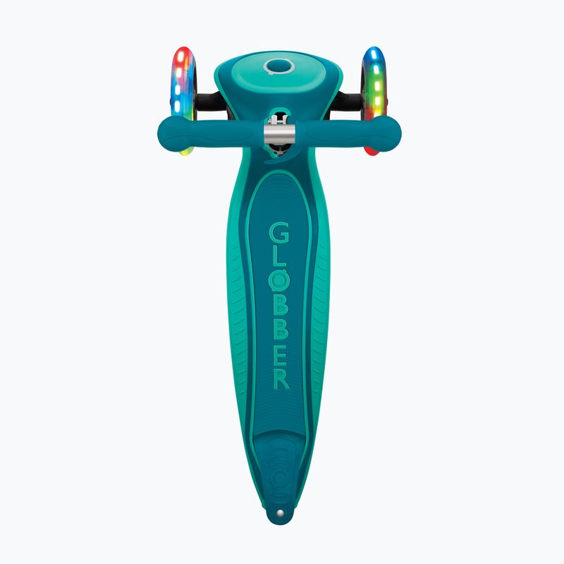 Globber Primo Foldable Plus Lights dark emerald green children's tricycle scooter 5