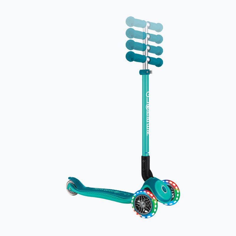 Globber Primo Foldable Plus Lights dark emerald green children's tricycle scooter 7