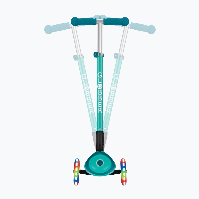 Globber Primo Foldable Plus Lights dark emerald green children's tricycle scooter 8