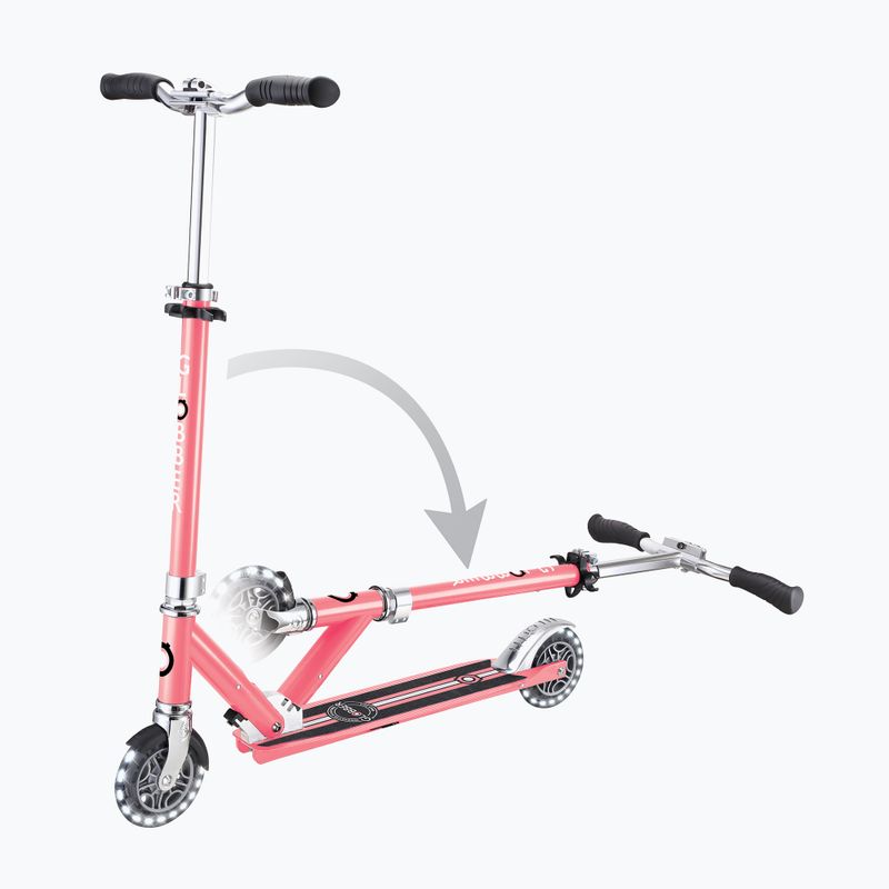 Globber Flow Element Lights coral pink children's scooter 6
