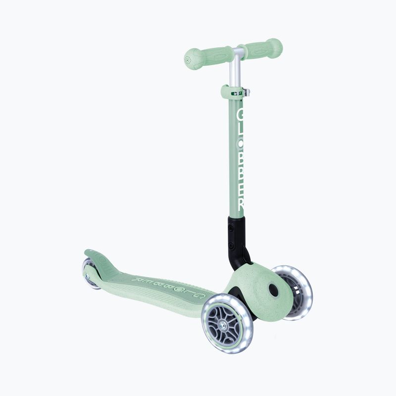 Globber Junior Foldable Lights Eco pistachio children's tricycle scooter