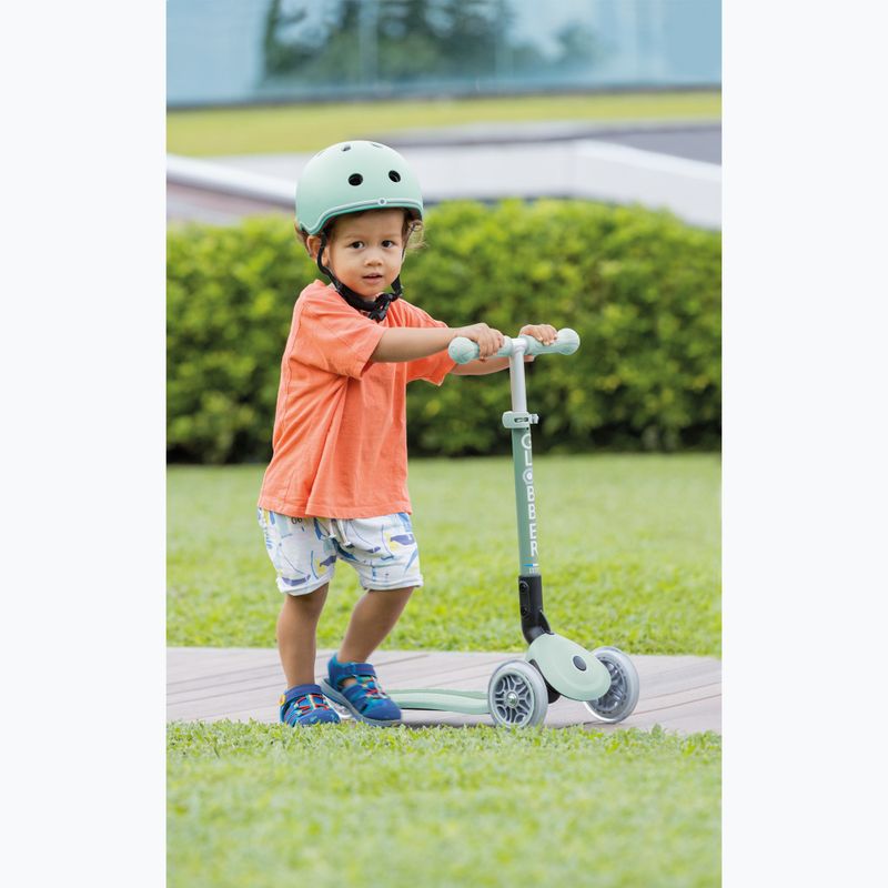 Globber Junior Foldable Lights Eco pistachio children's tricycle scooter 9