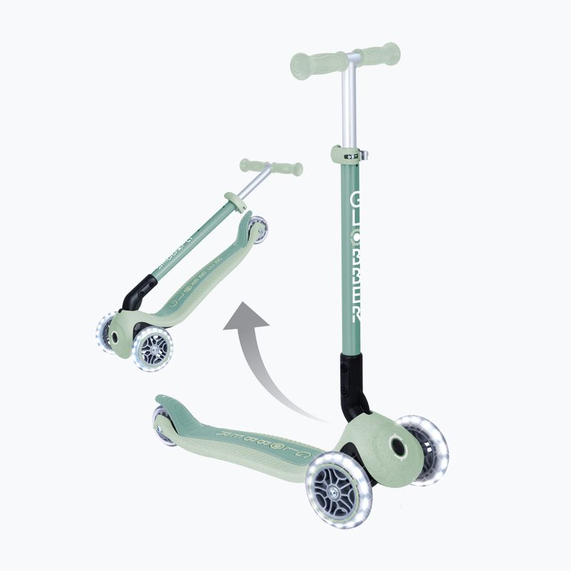 Children's three-wheeled scooter Globber Junior Primo Foldable Lights Eco pistachio 10