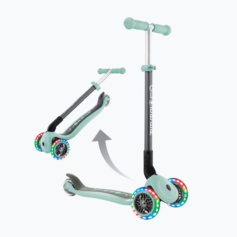 Globber Primo Foldable Lights mint children's tricycle scooter 6