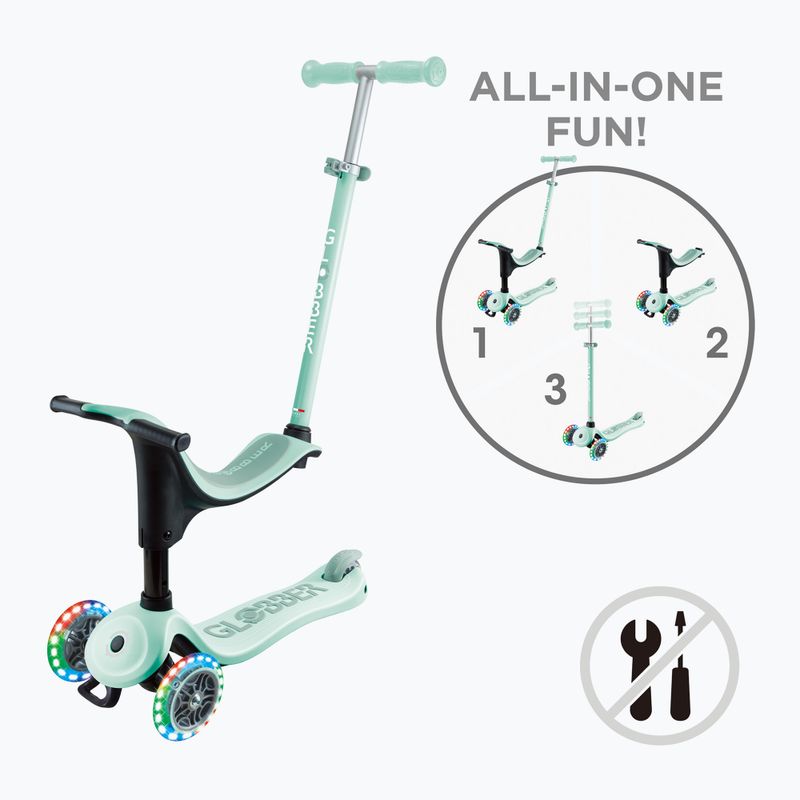 Globber Go.Up Sporty Lights mint children's tricycle scooter 13