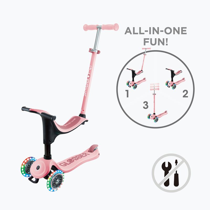 Globber Go.Up Sporty Lights children's tricycle pastel pink 15