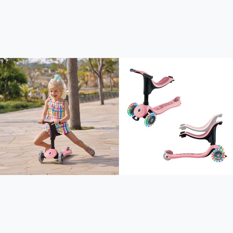 Globber Go.Up Sporty Lights children's tricycle pastel pink 16
