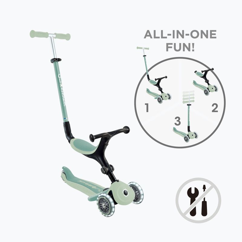 Children's three-wheeled scooter Globber Go.Up Active Ecologic Lights pistachio 2