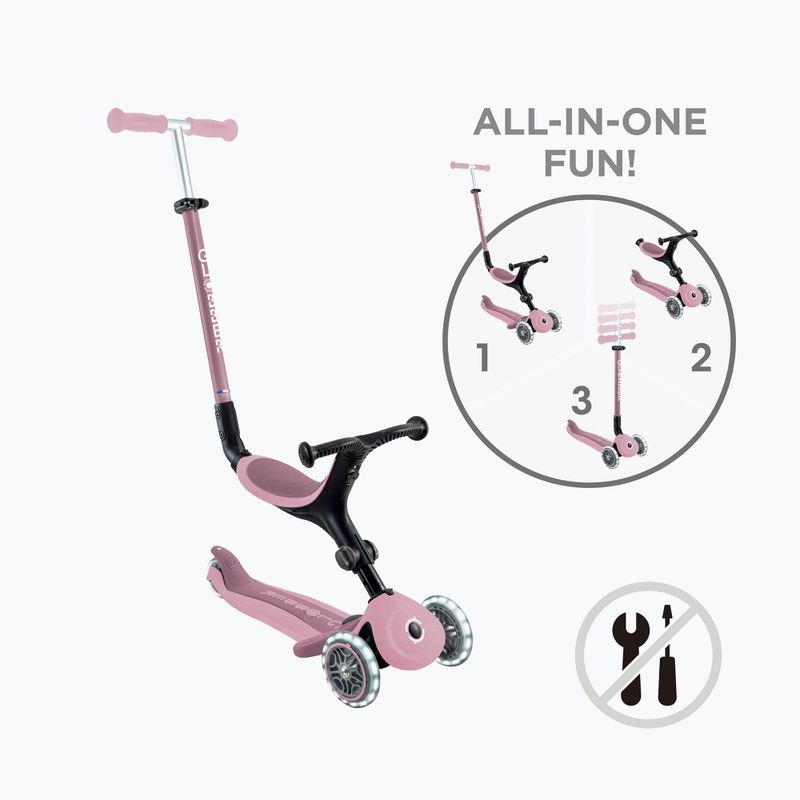 Children's three-wheeled scooter Globber Go.Up Active Ecologic Lights berry 2