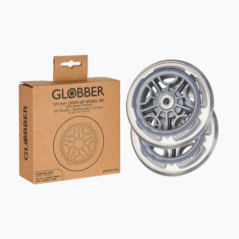 Scooter wheels Globber LED 121mm ABEC-9 2 pcs. led multicolour 3