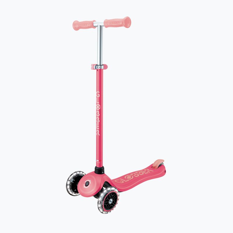 Children's three-wheeled scooter Globber Primo Plus Glow Lights coral pink 5