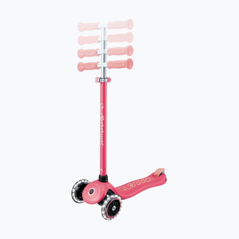 Children's three-wheeled scooter Globber Primo Plus Glow Lights coral pink 6