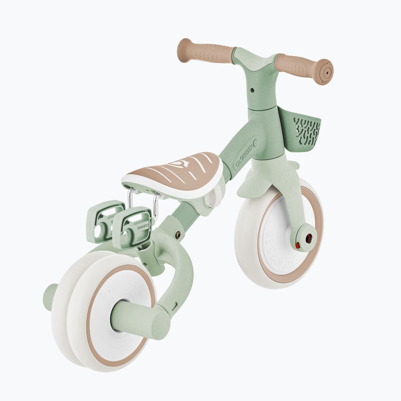 Tricycle balance bike with parent handle Globber Learning Trike 2w1 Plus Ecologic pistachio 11
