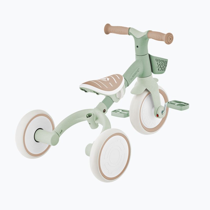 Three-wheeled balance bik with handle Globber Learning Trike 2in1 Plus Ecologic pistachio 12