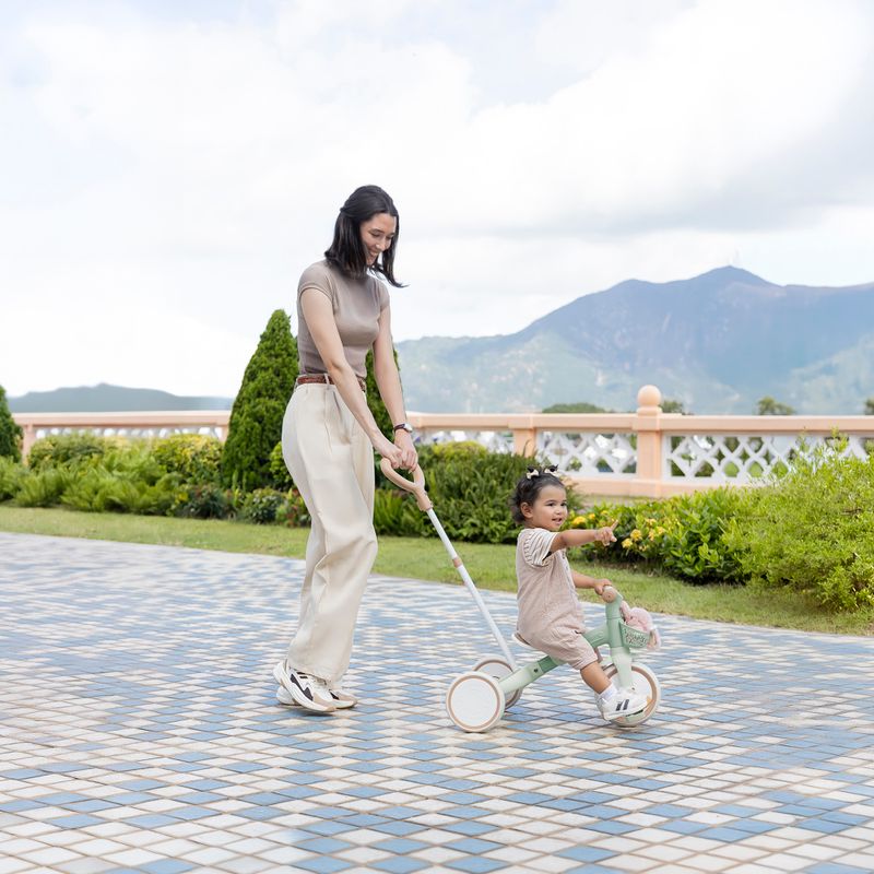 Tricycle balance bike with parent handle Globber Learning Trike 2w1 Plus Ecologic pistachio 15
