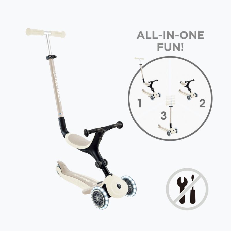 Children's three-wheeled scooter Globber Go.Up Active Ecologic Lights coconut 2