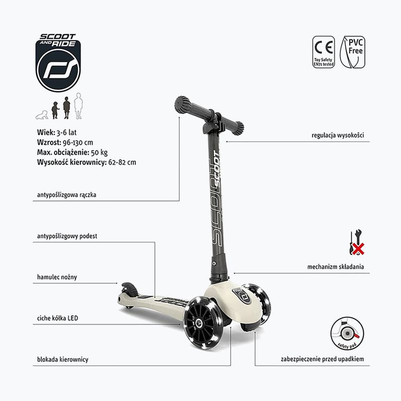 Scoot & Ride Highwaykick 3 LED ash children's tricycle scooter 2