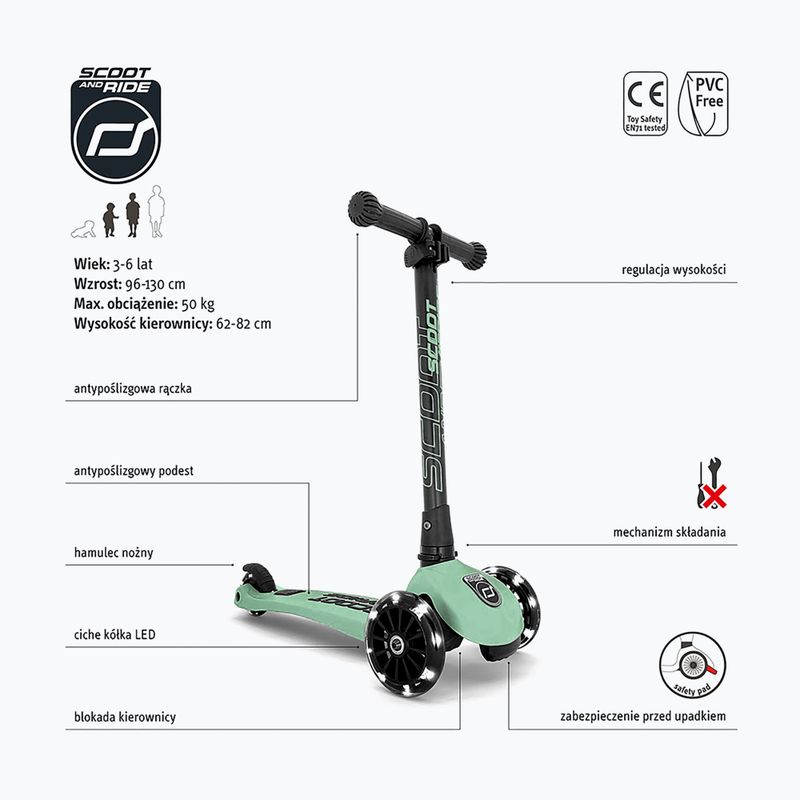 Scoot & Ride Highwaykick 3 LED children's balance scooter green 95030010 2