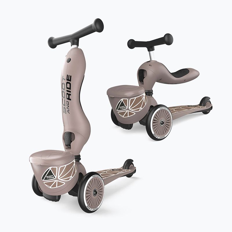 Scoot & Ride Highwaykick 1 Lifestyle 2-in-1 brown lines children's scooter