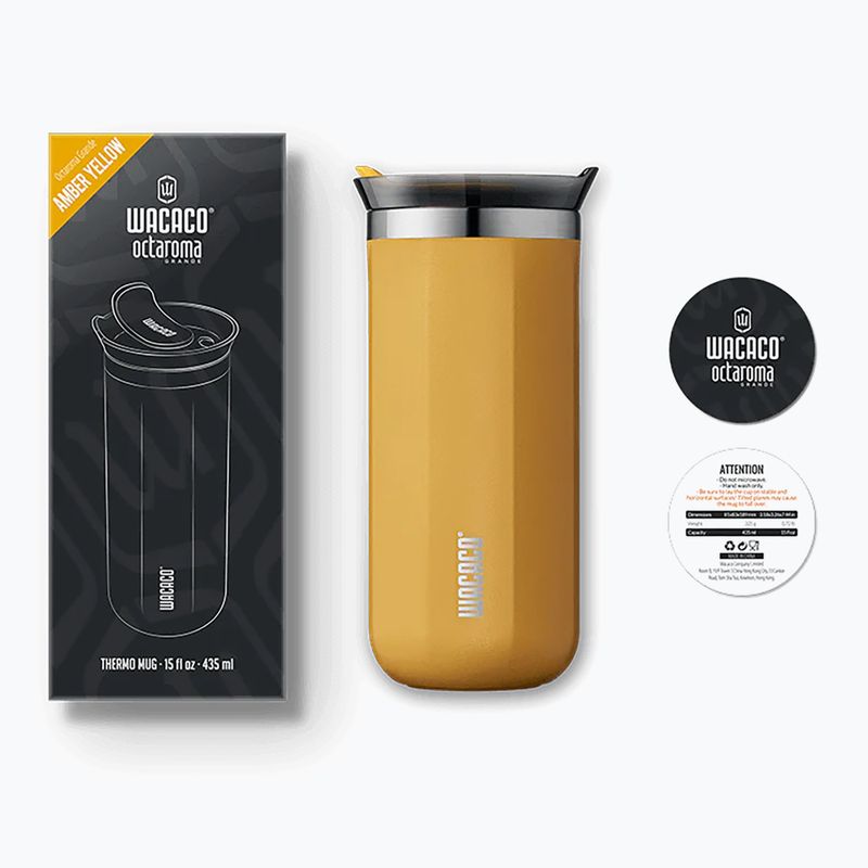 WACACO Octaroma Grande thermal mug 435 ml amber yellow 2