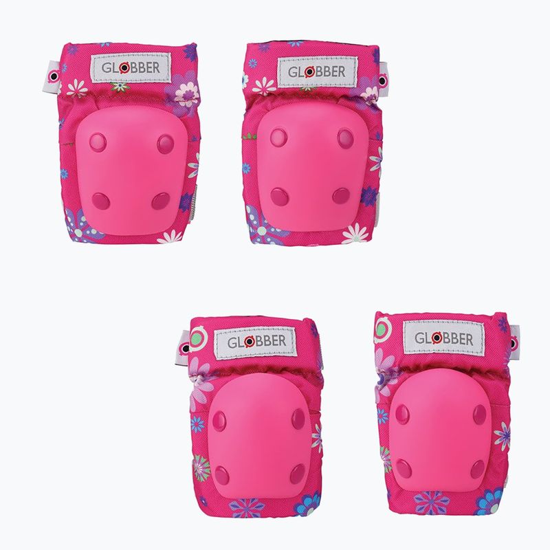 Globber Toddler deep pink/flowers baby protector set