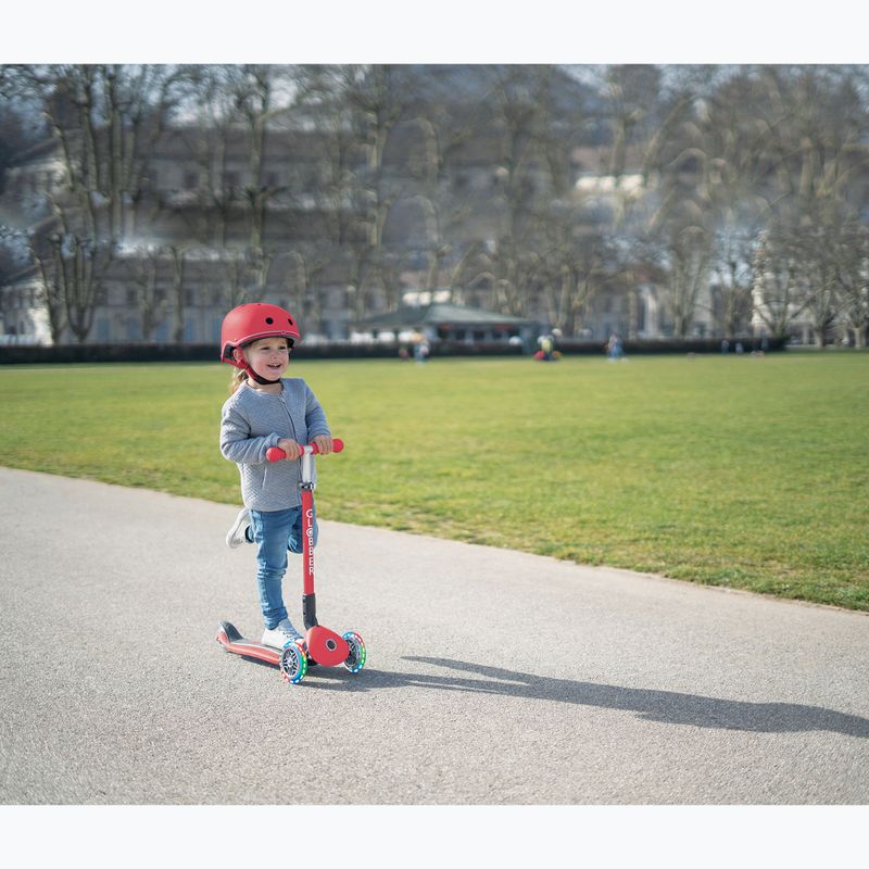 Children's helmet Globber Elite Lights new red racing 10