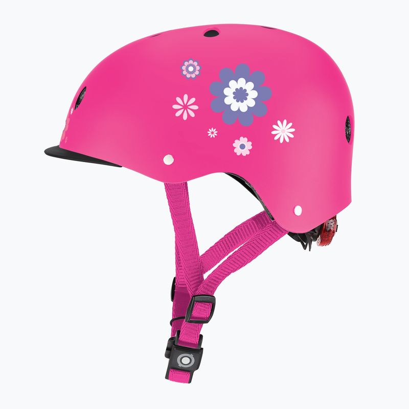 Globber Primo Fantasy deep pink flower children's helmet 2