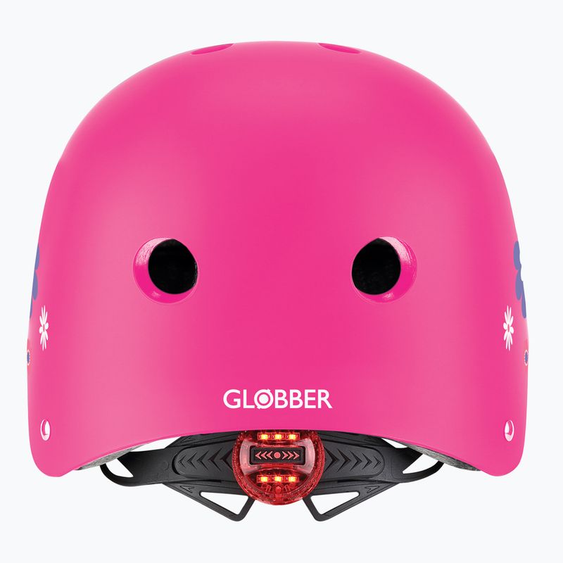 Globber Primo Fantasy deep pink flower children's helmet 3