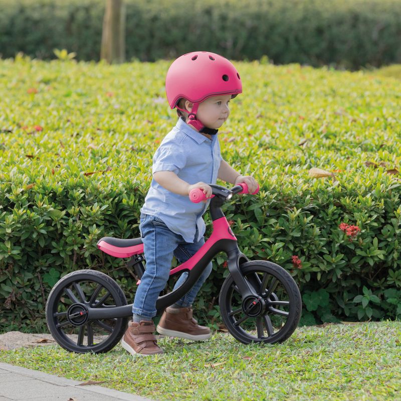 Globber Primo Fantasy deep pink flower children's helmet 8