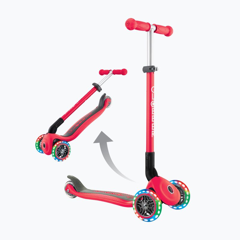 Globber Primo Foldable Lights red children's tricycle scooter 6