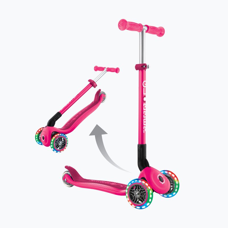 Children's three-wheeled scooter Globber Primo Foldable Lights fuchsia 12