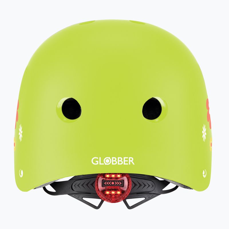 Globber Primo Fantasy children's helmet lime green flower 3