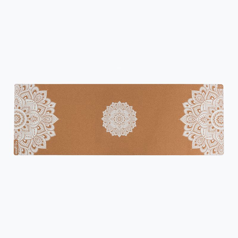 Yoga Design Lab Cork 3.5 mm brown Mandala White yoga mat 2