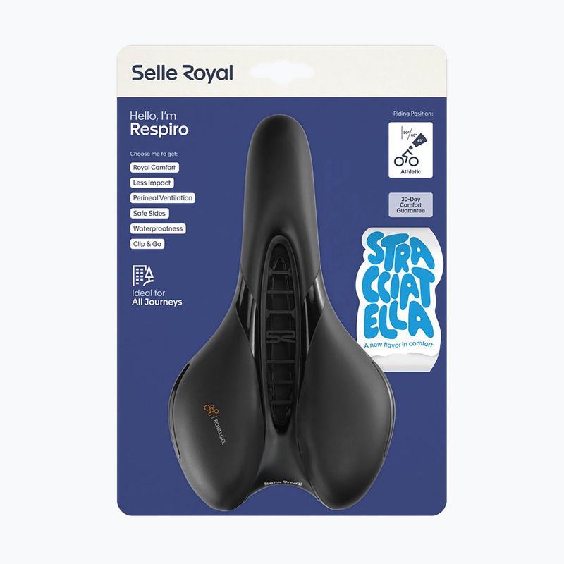 Bike saddle Selle Royal Respiro Soft Athletic Straciatella 45St. black 8