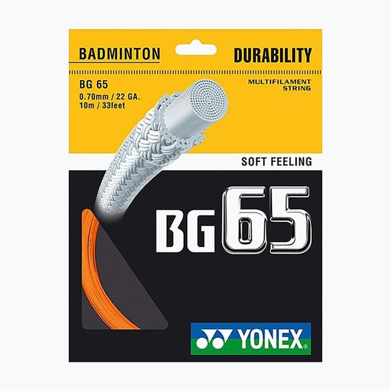 Badminton string YONEX BG 65 Set 10 m orange