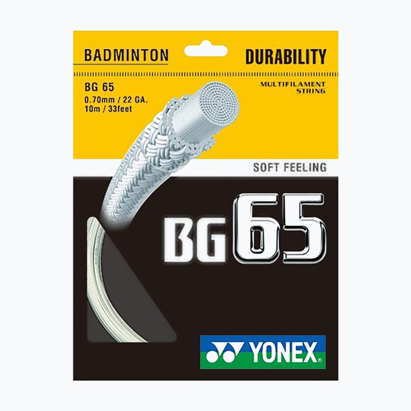 Badminton string YONEX BG 65 Set 10 m white