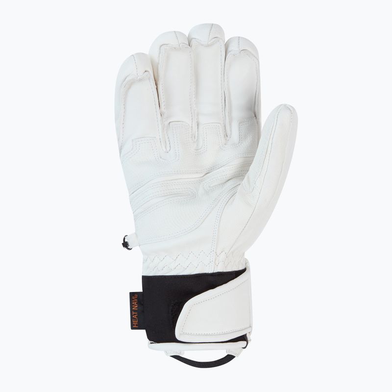 Men's Descente Ski Gloves 5 Finger Leather white 2