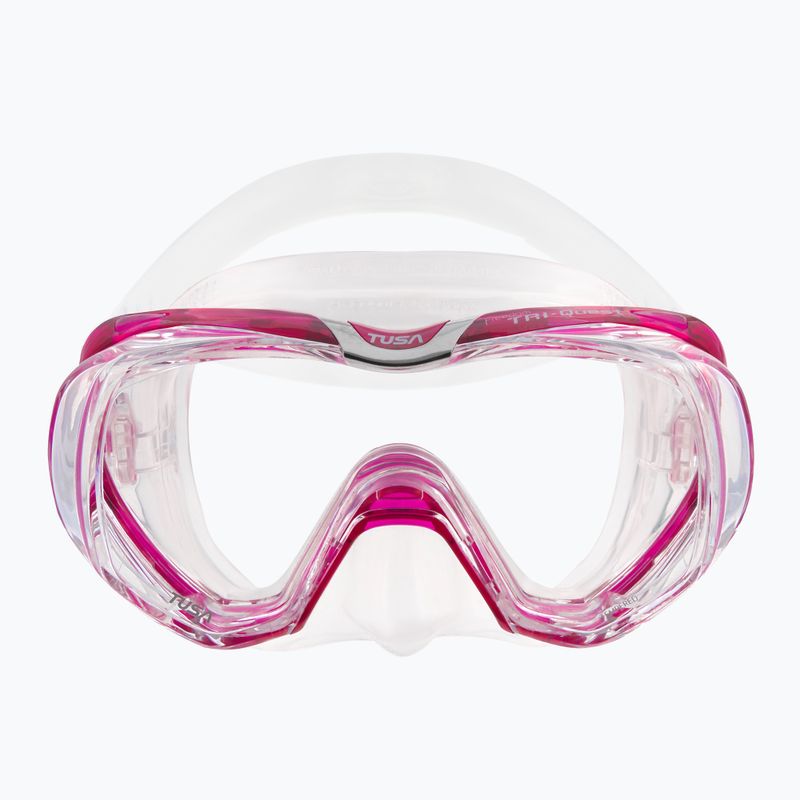 TUSA Tri-Quest Fd Diving Mask Pink and Clear M-3001 2