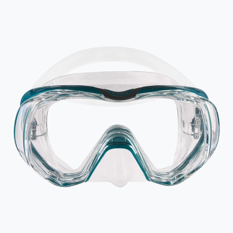 TUSA Tri-Quest Fd Diving Mask Turquoise and Clear M-3001 2