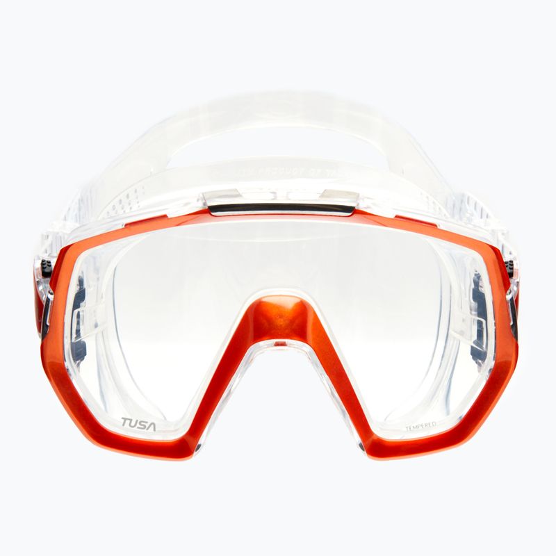 TUSA Freedom Elite orange and clear diving mask M-1003 2