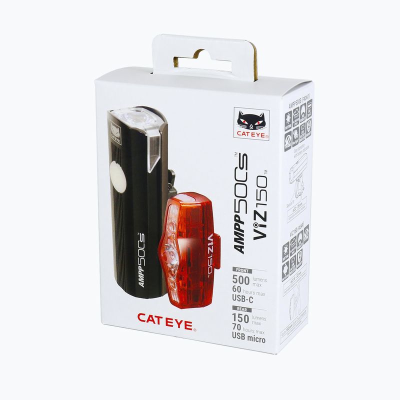 Bike light set CatEye AMPP 500S HL-EL085SRC / TL-LD800 VIZ150 black 2