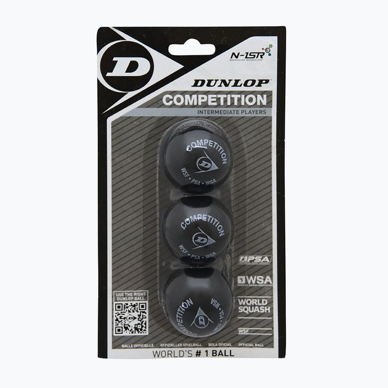 Dunlop Competition squash balls Blister 3 pcs black 700113